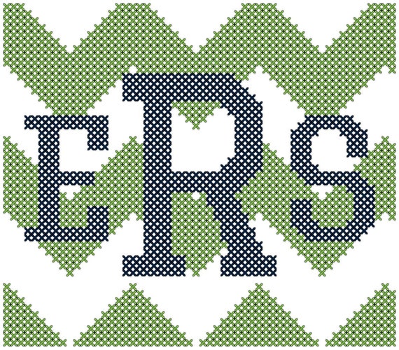 Monogram Cross Stitch Pattern/Cross Stitch Ornament/Cross