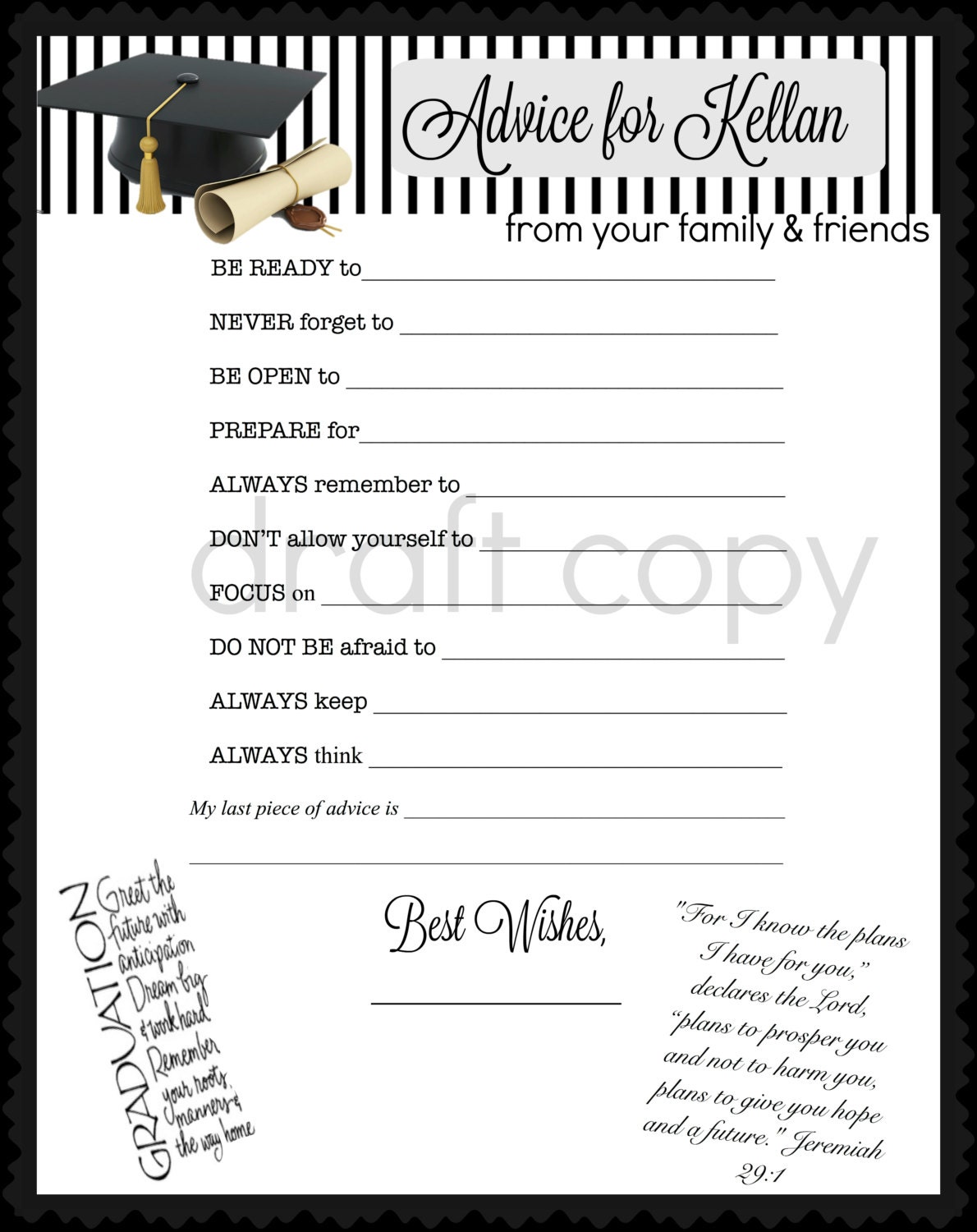 Advice For The Graduate Cards Free Printable Printable Templates