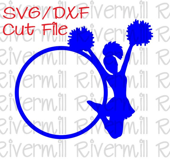 Download SVG DXF Cheer Cheerleader Monogram Frame Cut File
