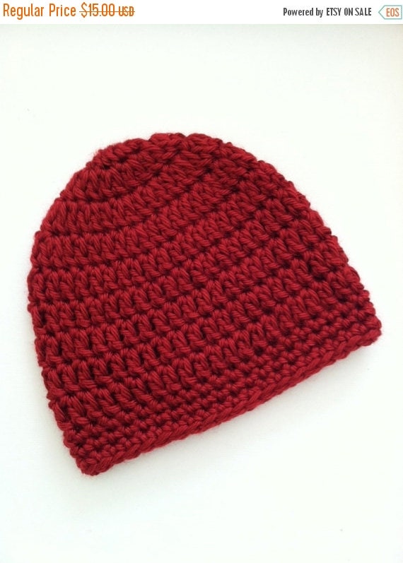 Red Beanie Crochet Baby Hat Newborn Hat by LakeviewCottageKids