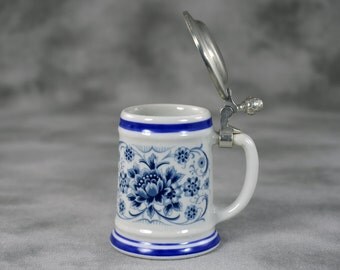 echt Kobalt BMF ZINN Stein Blue & White pattern