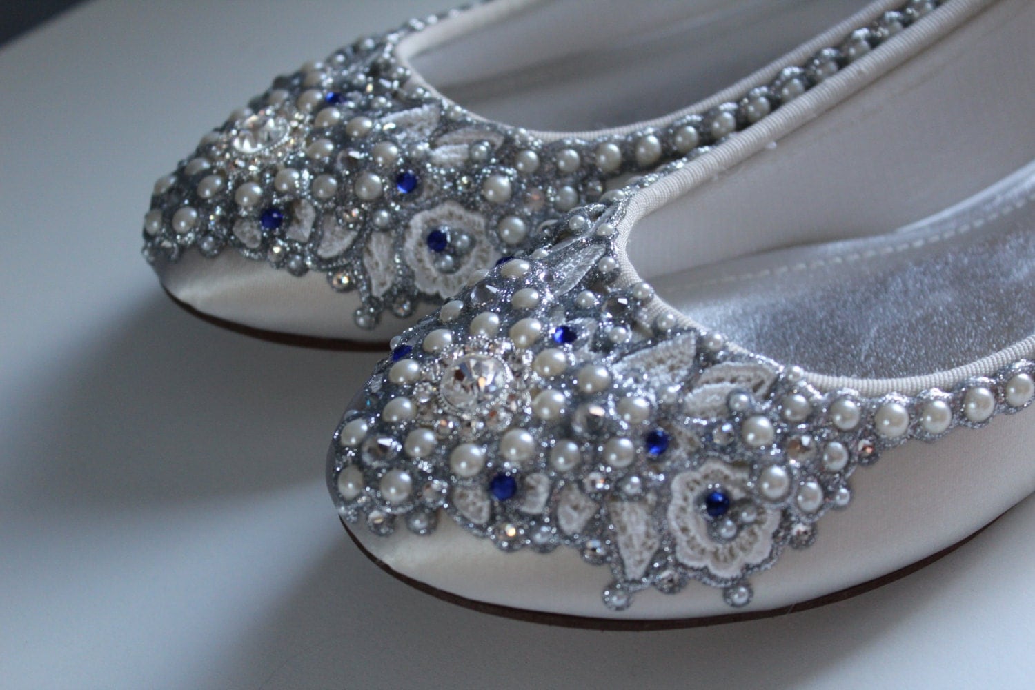 Something Blue Bridal Ballet Flats Wedding Shoes Any Size