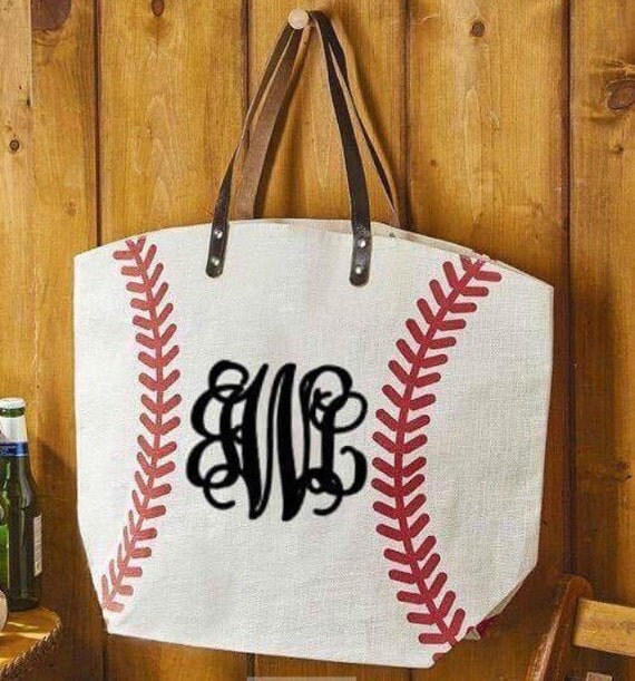 Items similar to Monogrammed Baseball Tote on Etsy