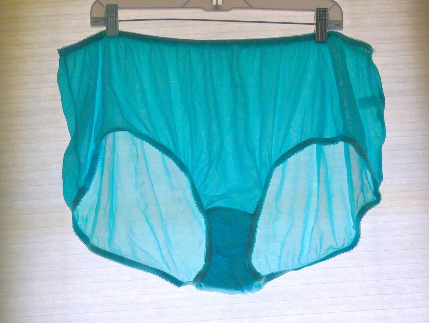 turquoise nylon panties size 12 plus size