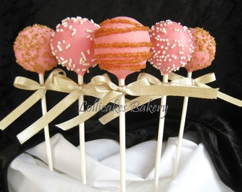 Coral Favors Baby Shower Favors: Cake Pops Made to Order with High Quality Ingredients