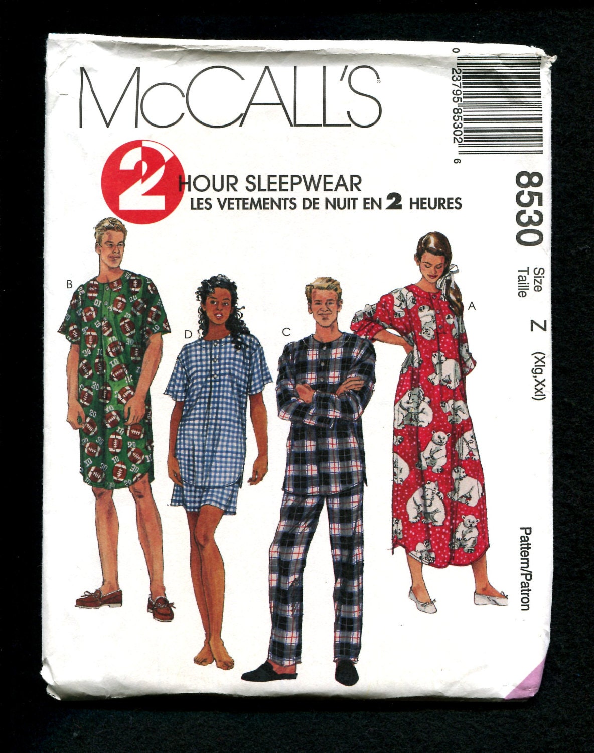 McCalls 8530 Nightgowns Nightshirts & Pajama Bottoms for Him McCalls 8530 Nightgowns Nightshirts & Pajama Bottoms for Him