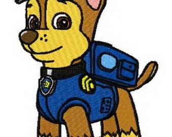 Paw Patrol CHASE Embroidered Iron On Patch