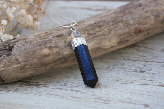 ONYX DOWSING NECKLACE- Chakra Necklace- Hippie- Crystal Necklace- Yoga Wear- Semi Precious- Healing Crystal Jewellery- Vintage- Boho- Chakra