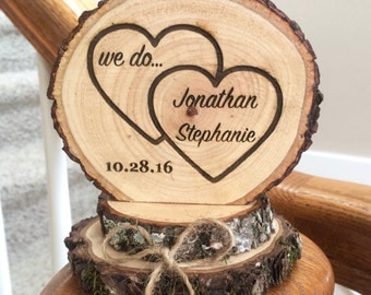 Rustic Wedding Cake Topper Wood Heart Engraved Rustic Wedding Cake Topper Wood Heart Engraved
