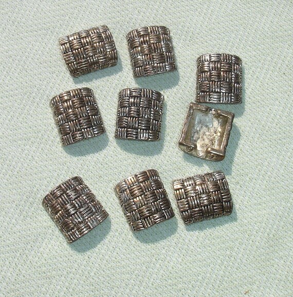 Square Metal Weave Slider Beads Jewelry Making Supply 9