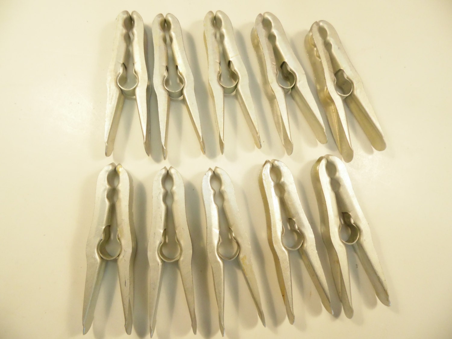10 Aluminum Clothespin 3 Inch Clothes Pins Vintage 1950s Haute Juice