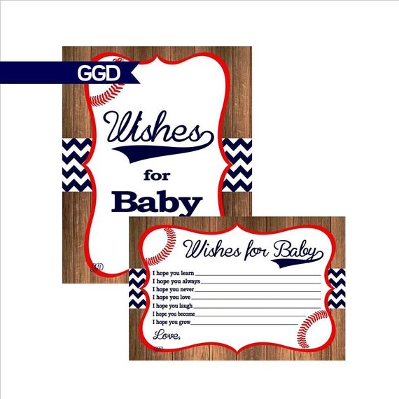 Baseball Baby Shower Wishes for Baby Cards and SignPrintable