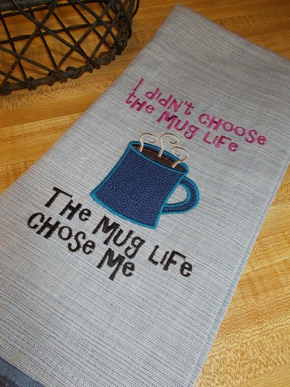 Embroidered Towel Kitchen Towel Coffee Funny Coffee