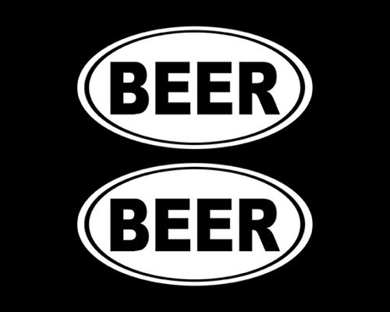 Oval Beer Decal Car Decal Drinking Sticker by StickerAndDecalMafia
