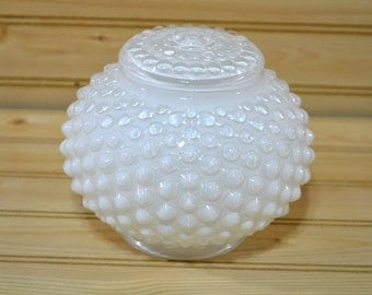 Vintage Light Globe Shade White Hobnail Ceiling Fixture Home Decor