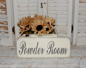 Bathroom Sign Powder Room Sign Wall Decor Country Home Decor Signs