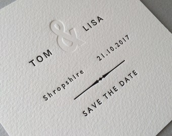 50 x Letterpress Save the Date cards