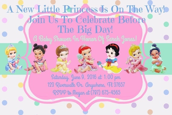 Disney Baby Princess Invitations Templates 2