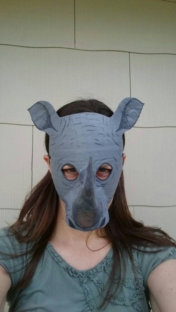 Rhinoceros mask rhinoceros costume by HighMoonCreations on Etsy