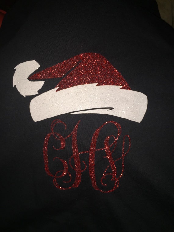 Santa hat monogram shirt