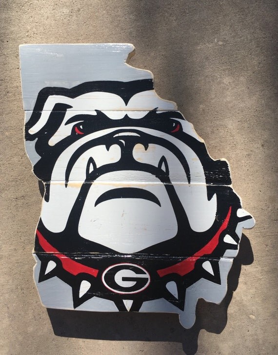 Georgia and UGA Bulldog Custom Wood State by LittlePaintedThings