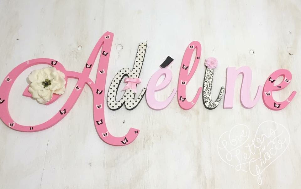 Baby Girl Nursery Decor Name Letters Girls Bedroom Baby Girl Nursery Decor Name Letters Girls Bedroom Handmade Wooden Black Pink Room Per Letter