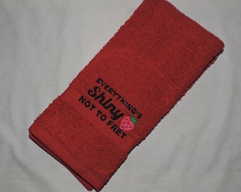 Kaylee's Everything's shiny not to fret Embroidered Hand Towel Set Firefly Serenity RTS