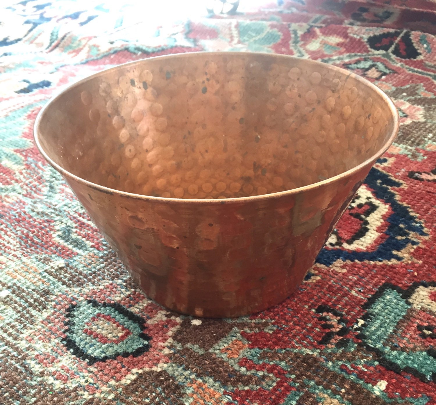 Vintage Hammered Copper Bowl Vintage Copper Planter