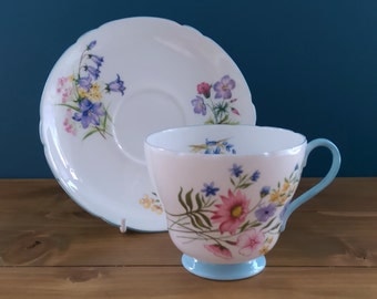 Vintage Shelley Tea Cup and Saucer in the Wild Flower Pattern