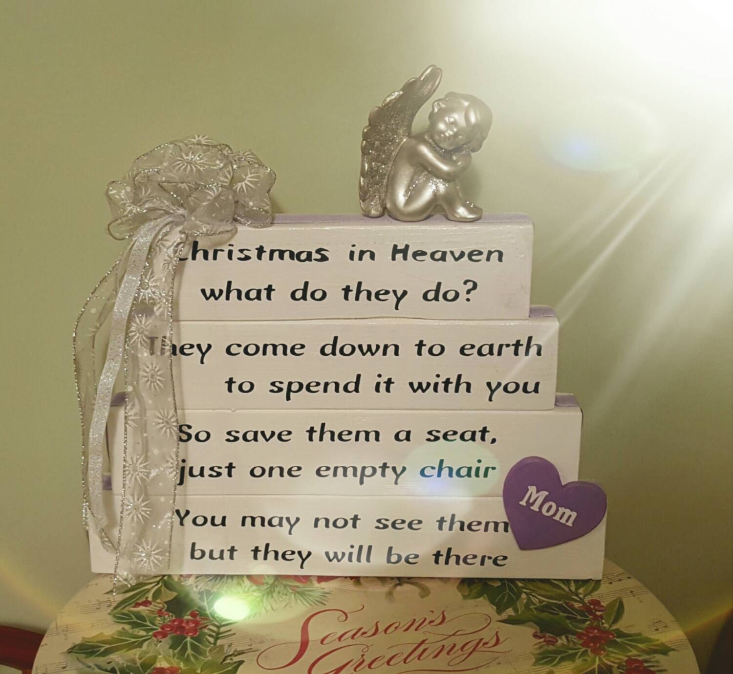 Christmas in Heaven What do they Do...Handcrafted sign May be