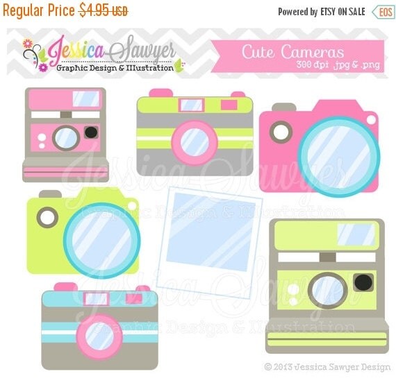 80% OFF - INSTANT DOWNLOAD, cute camera clip art, camera clipart, photography logo, for commercial use, etsy banners, marketing Il_570xn