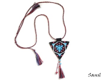 women necklace-bead necklace-colorful necklace-black necklace-bead tassel necklace-geometric necklace-stylish necklace-modern necklace