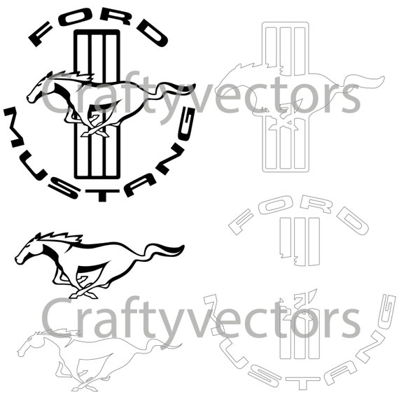 Ford Mustang Logos Vector