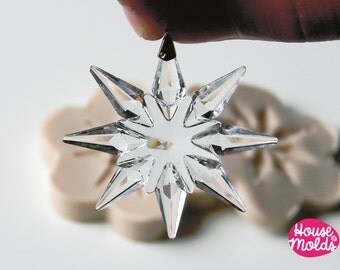 Crystal Snowflake silicone mold,mold for Christmas/ wedding decorations-house of molds shiny molds