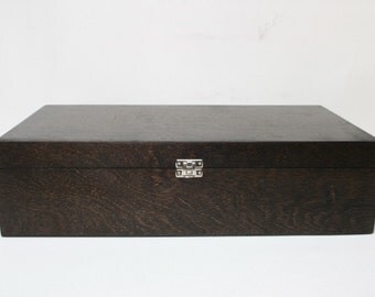 Large Storage Box / Big Wooden Box / Wooden Gift and Keepsake Box / Dark Brown Box 16.53 x 9.45 x 4.33 inch