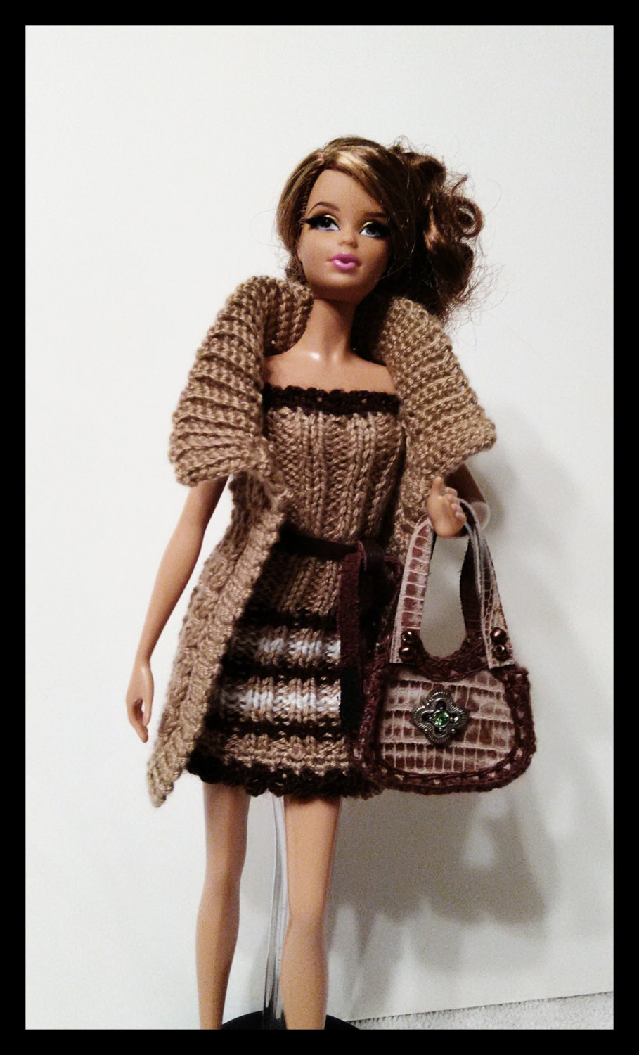 Tan Trio Knit Clothing for Barbie doll