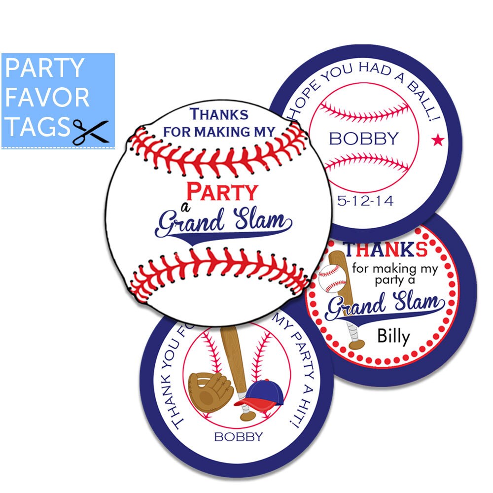 Baseball Favor Tags Baseball Party Favor Tags Baseball