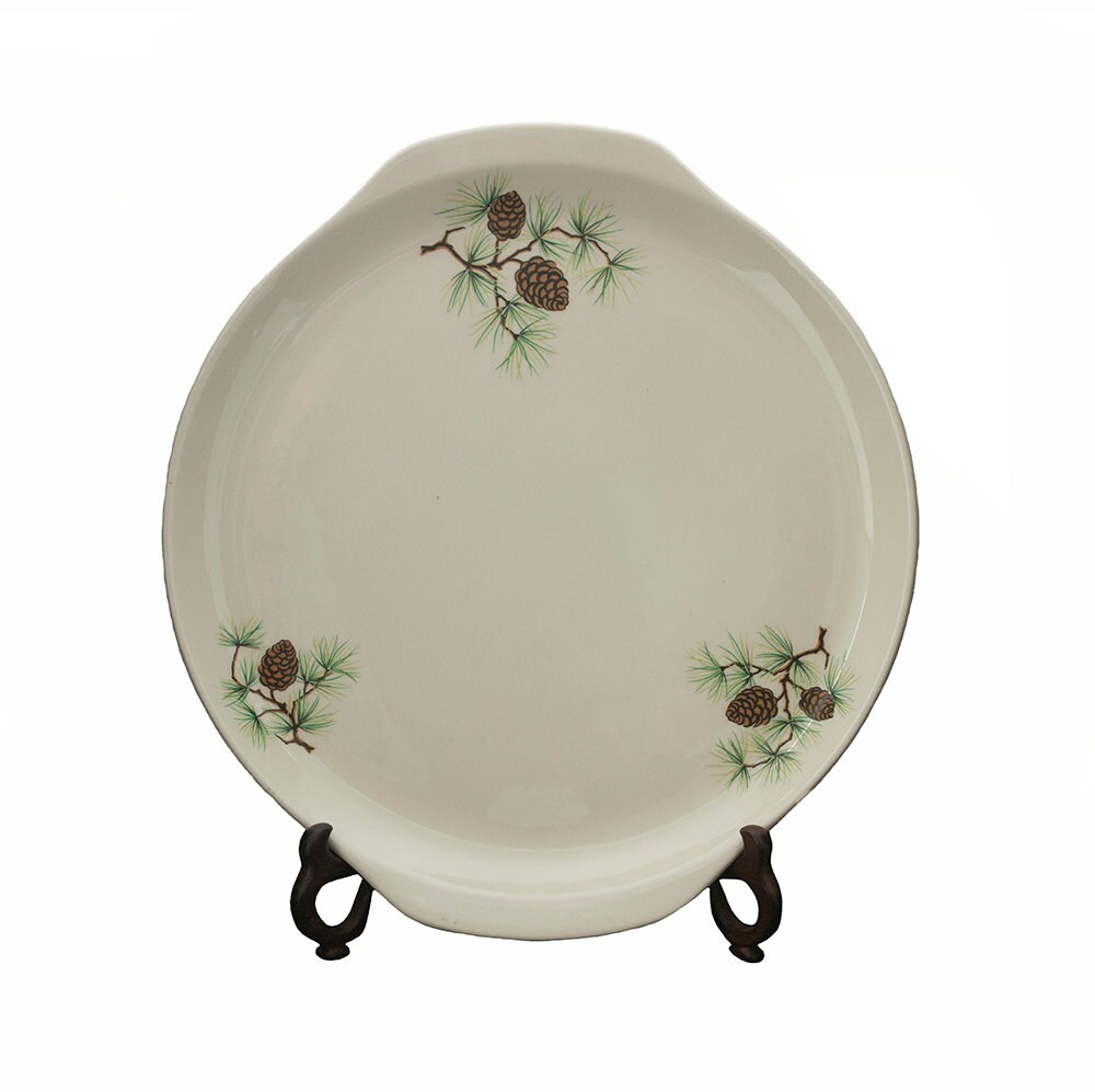 Vintage Serving Platter Universal Ballerina Pine Cone Mid Century