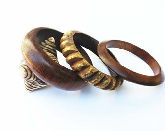 African Wood Bangles Combo II Bracelets