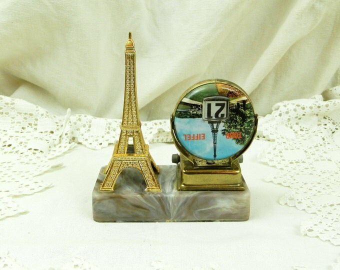Vintage French Parisian Souvenir Perpetual Calendar / French Decor / Retro Vintage Home Interior / Office / 1960s / Bureau / Man Cave Gift