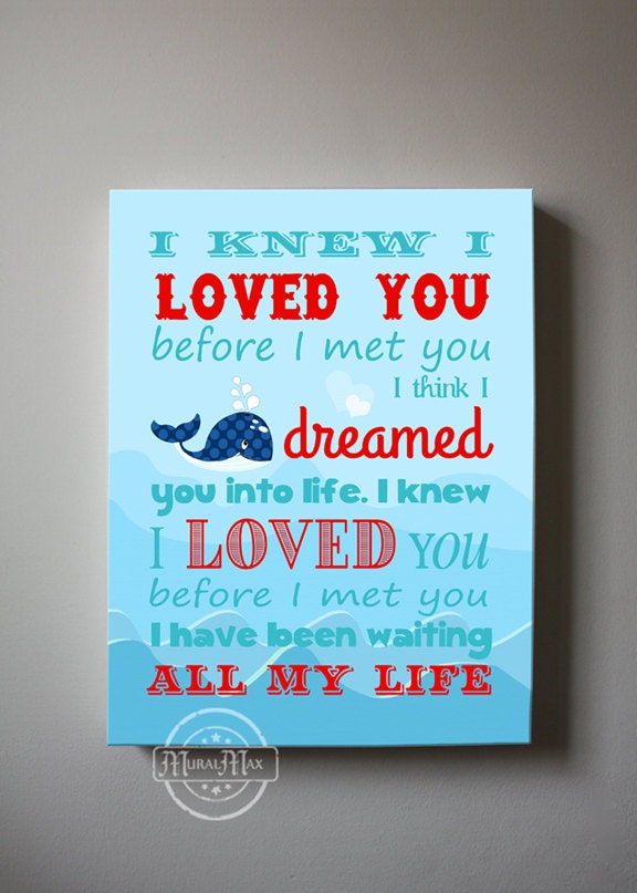 I knew I loved you before I met you Nautical Boys Wall Art