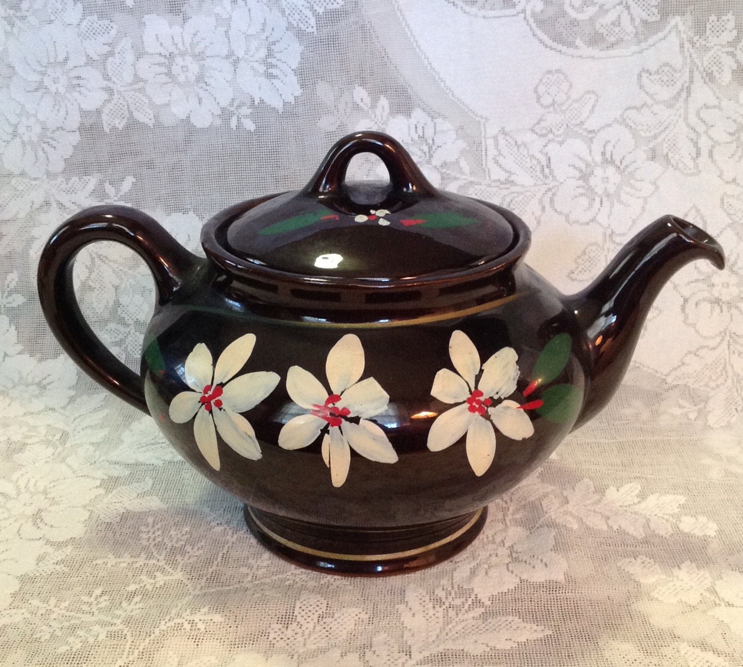 Redware clay pottery teapot by Royal Canadian Art Pottery