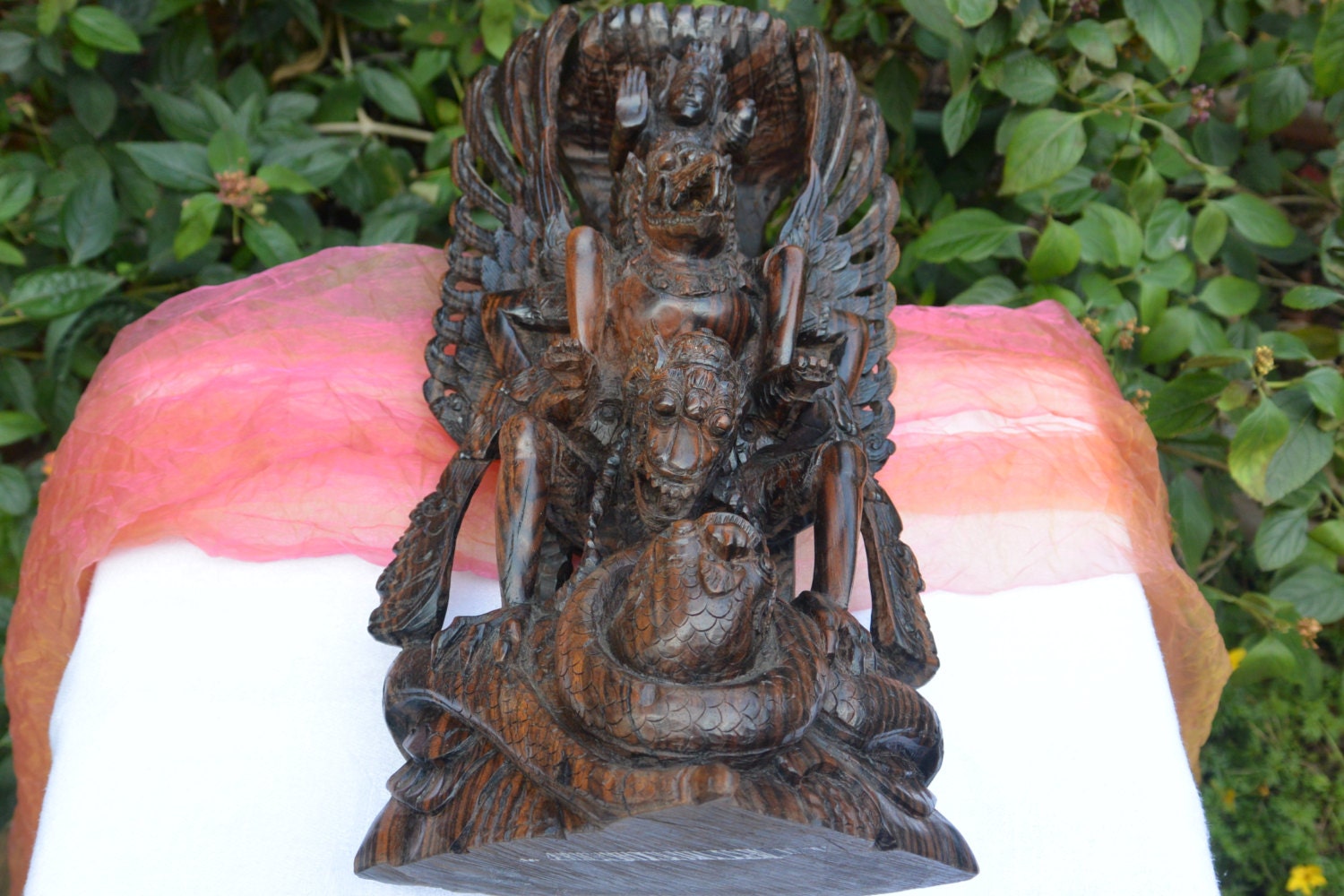 1950's Snake Wood Totem Pole Wood Carving Intricate