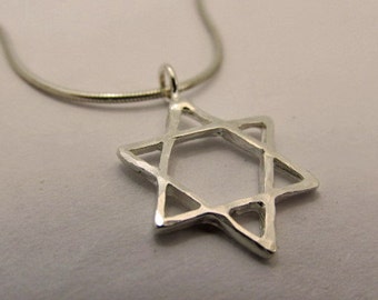 Star of David pendant, silver 925, silver necklace, silver pendant, Magen david, bar mitzvah gift, bat mitzvah gift, silver star