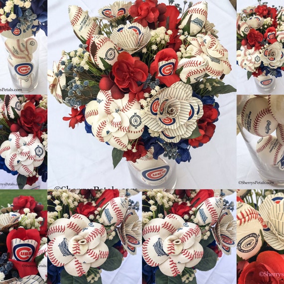 Chicago Cubs baseball rose arrangement/ Sports Flowers / 2016