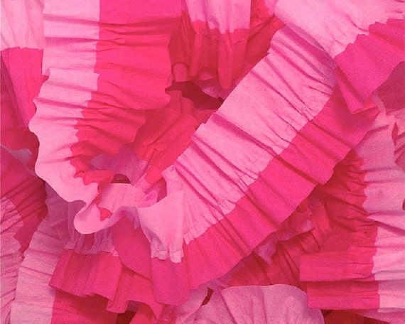 Pink and Bombay Pink Ruffled Crepe Paper Streamers - Party Decorations and Supplies Il_570xn
