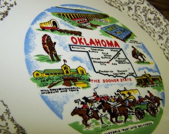 Oklahoma Souvenir Plate Oklahoma State Plate