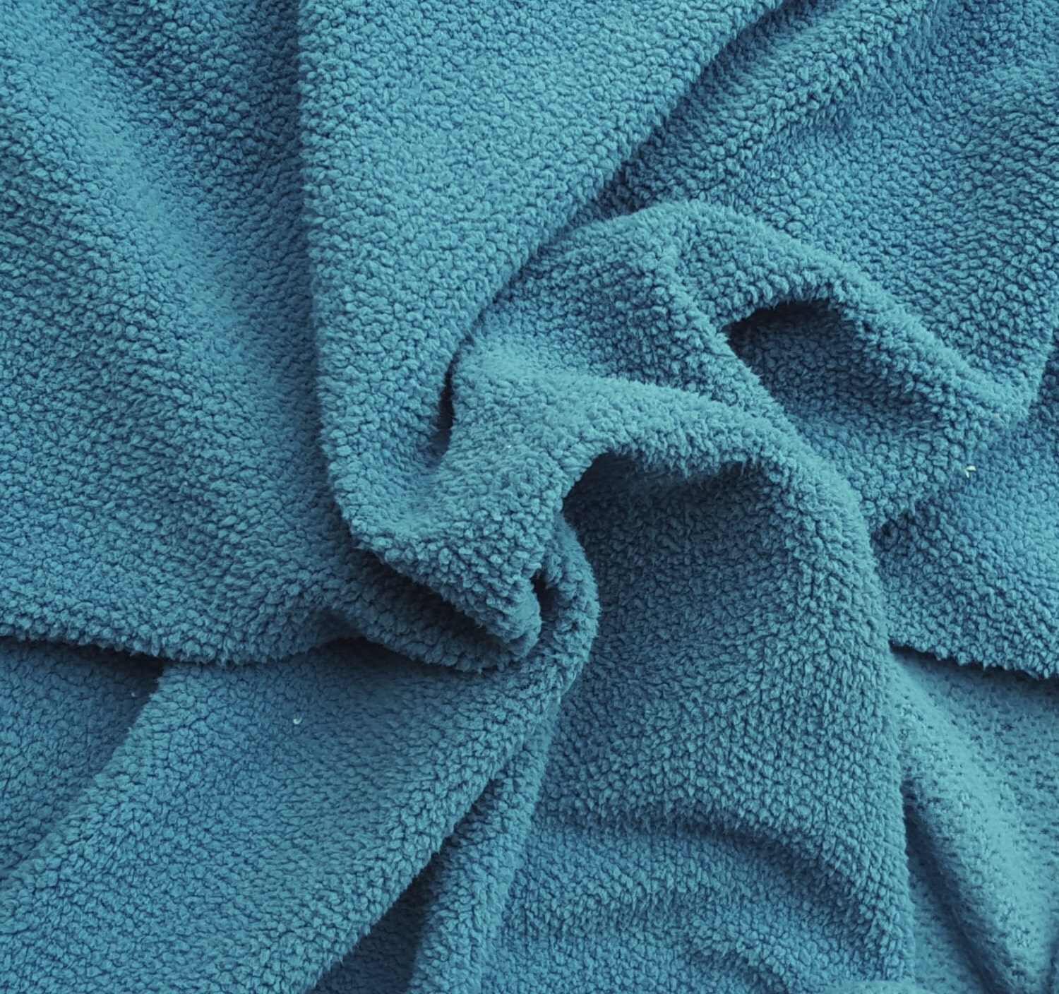 Turquoise Sherpa Knit Fleece Fabric by the Yard Minky Feels