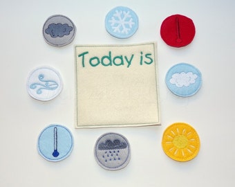 Felt Weather Chart Eco-Friendly Learning toy Montessori Today is chart