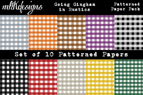 Going Gingham in Rustics Digital Paper Pack